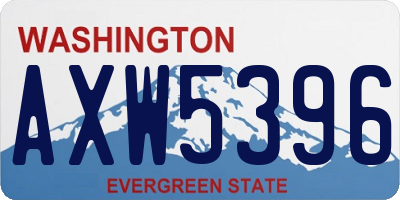 WA license plate AXW5396