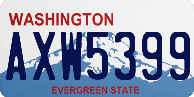 WA license plate AXW5399