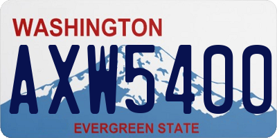 WA license plate AXW5400