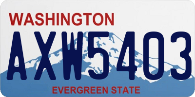WA license plate AXW5403
