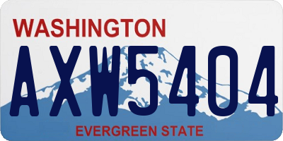 WA license plate AXW5404