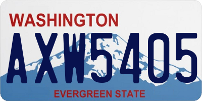 WA license plate AXW5405