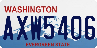 WA license plate AXW5406