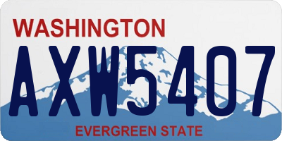 WA license plate AXW5407