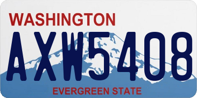WA license plate AXW5408