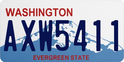 WA license plate AXW5411