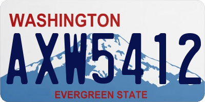 WA license plate AXW5412