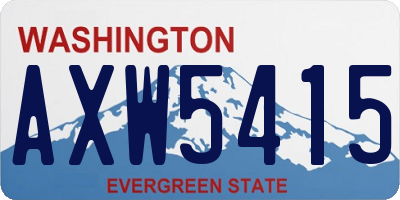 WA license plate AXW5415