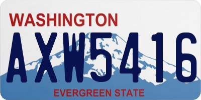 WA license plate AXW5416