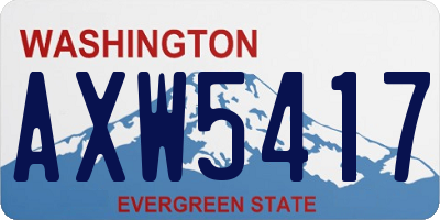 WA license plate AXW5417