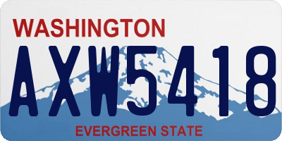 WA license plate AXW5418