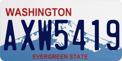 WA license plate AXW5419