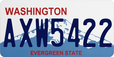 WA license plate AXW5422