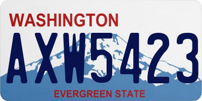 WA license plate AXW5423