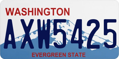 WA license plate AXW5425