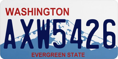 WA license plate AXW5426