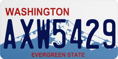 WA license plate AXW5429