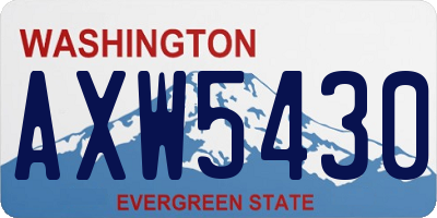 WA license plate AXW5430