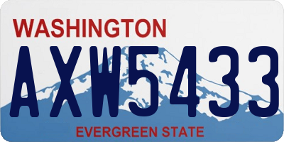 WA license plate AXW5433