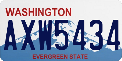 WA license plate AXW5434