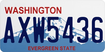 WA license plate AXW5436