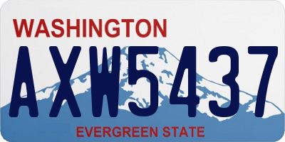 WA license plate AXW5437