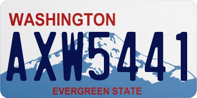 WA license plate AXW5441