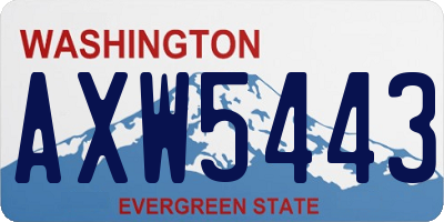 WA license plate AXW5443