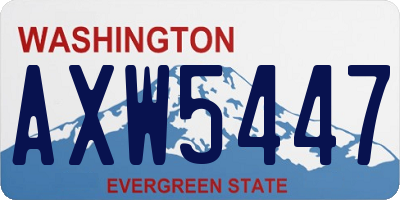 WA license plate AXW5447