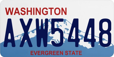 WA license plate AXW5448