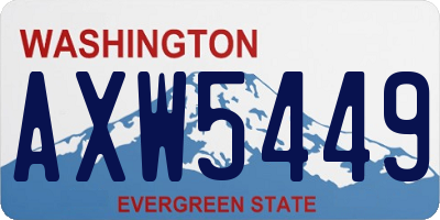 WA license plate AXW5449