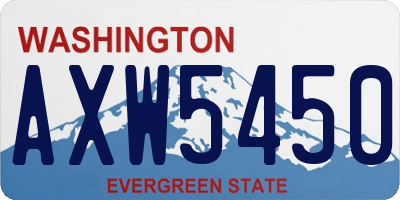 WA license plate AXW5450