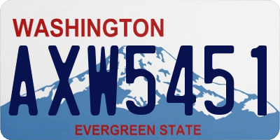 WA license plate AXW5451