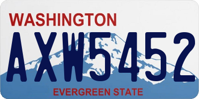 WA license plate AXW5452