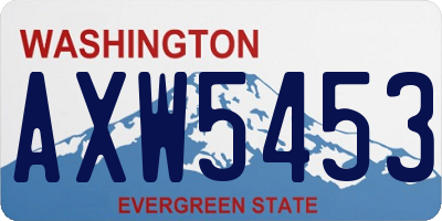 WA license plate AXW5453