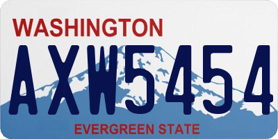 WA license plate AXW5454