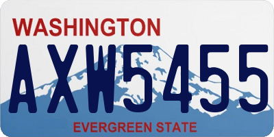 WA license plate AXW5455
