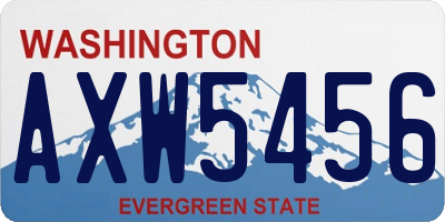 WA license plate AXW5456
