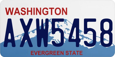 WA license plate AXW5458