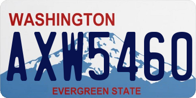 WA license plate AXW5460