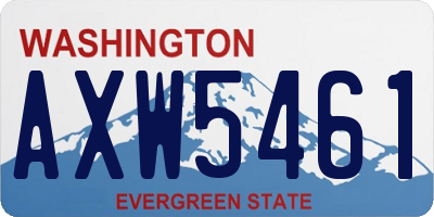WA license plate AXW5461