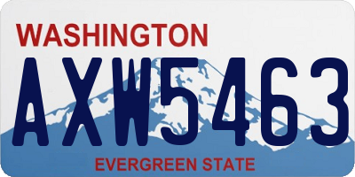 WA license plate AXW5463