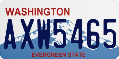 WA license plate AXW5465
