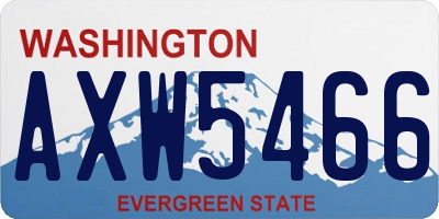WA license plate AXW5466