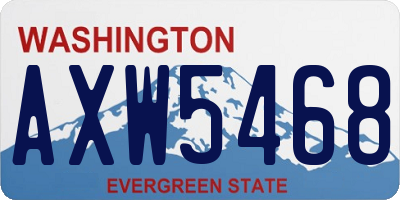 WA license plate AXW5468