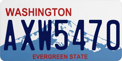 WA license plate AXW5470