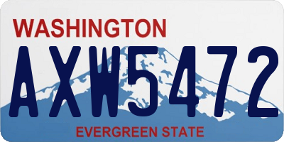 WA license plate AXW5472