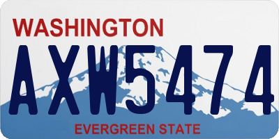 WA license plate AXW5474