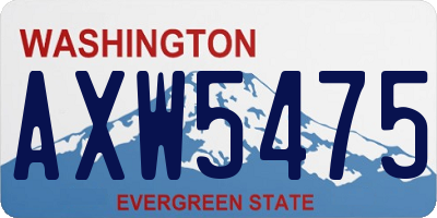 WA license plate AXW5475