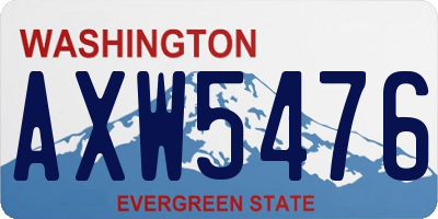 WA license plate AXW5476